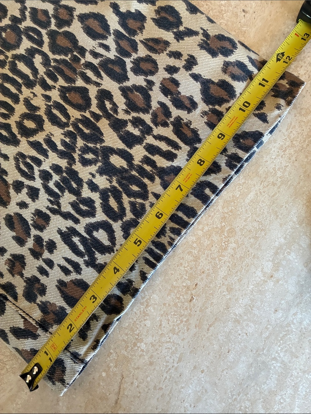 House of Harlow Leopard Jeans women's M tan/black, wide leg Hi-Waist Pleats EUC - Picture 15 of 17